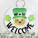  Saint Patrick's Day Front Door Decor, Welcome, St. Patty's Day Front Door Sign, Leprechaun Door Hanger, Saint Patrick's Day Door Wreath