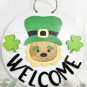  Saint Patrick's Day Front Door Decor, Welcome, St. Patty's Day Front Door Sign, Leprechaun Door Hanger, Saint Patrick's Day Door Wreath