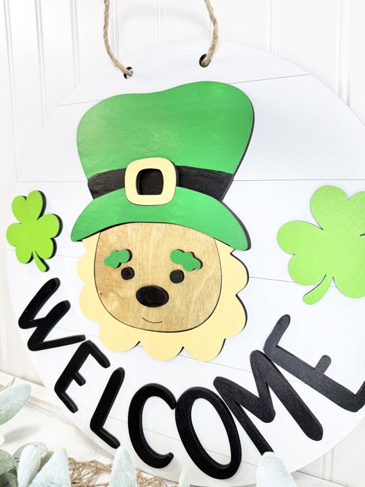 Saint Patrick's Day Front Door Decor, Welcome, St. Patty's Day Front Door Sign, Leprechaun Door Hanger, Saint Patrick's Day Door Wreath