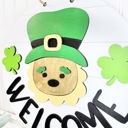  Saint Patrick's Day Front Door Decor, Welcome, St. Patty's Day Front Door Sign, Leprechaun Door Hanger, Saint Patrick's Day Door Wreath