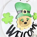  Saint Patrick's Day Front Door Decor, Welcome, St. Patty's Day Front Door Sign, Leprechaun Door Hanger, Saint Patrick's Day Door Wreath