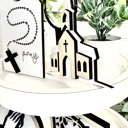  Faith Tier Tray Decor, Religious Tier Tray, Tiered Tray Signs, Church Signs, Church Decor, Religious Decor, Easter Tier Tray