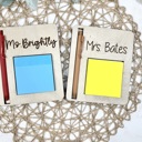  Sticky Note Holder, Post Note Holder for Teacher Appreciation Gift, Notes holder, Teacher Gift for Desk, Personalized Teacher Gift