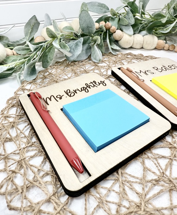 Sticky Note Holder, Post Note Holder for Teacher Appreciation Gift, Notes holder, Teacher Gift for Desk, Personalized Teacher Gift