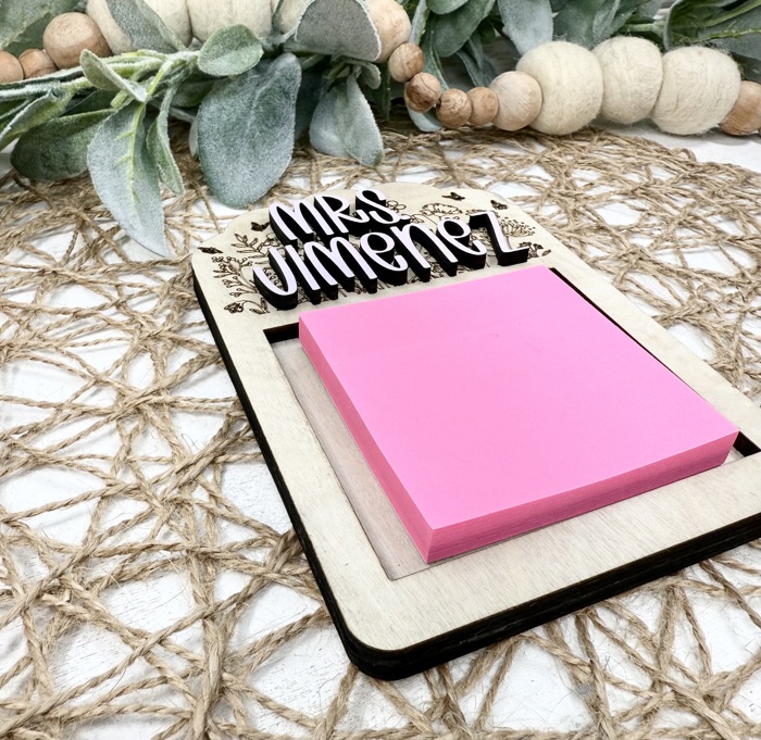 Sticky Note Holder, Teacher Appreciation Gift, Notes holder, Teacher Gift for Desk, Personalized Teacher Gift