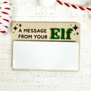 Green "Elf" Elf Message Dry Erase Board