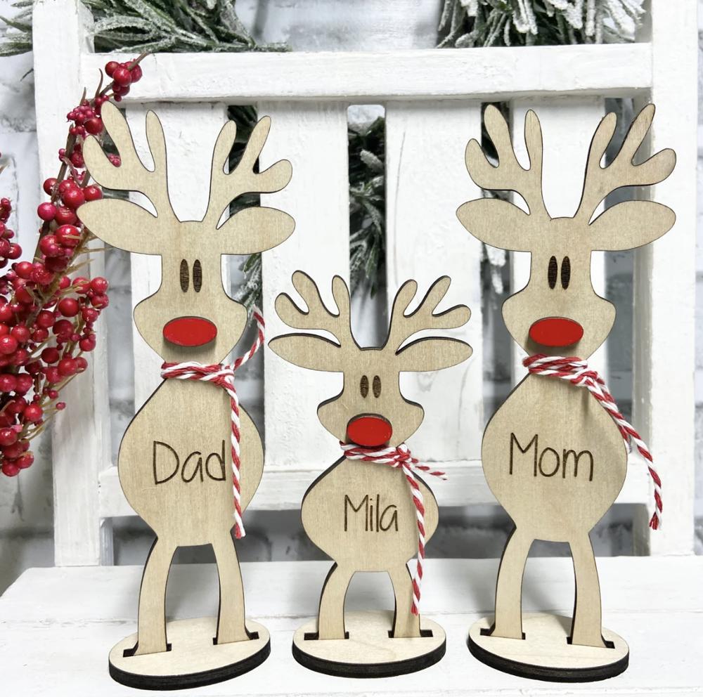 Personalized Reindeer Shelf Sitters