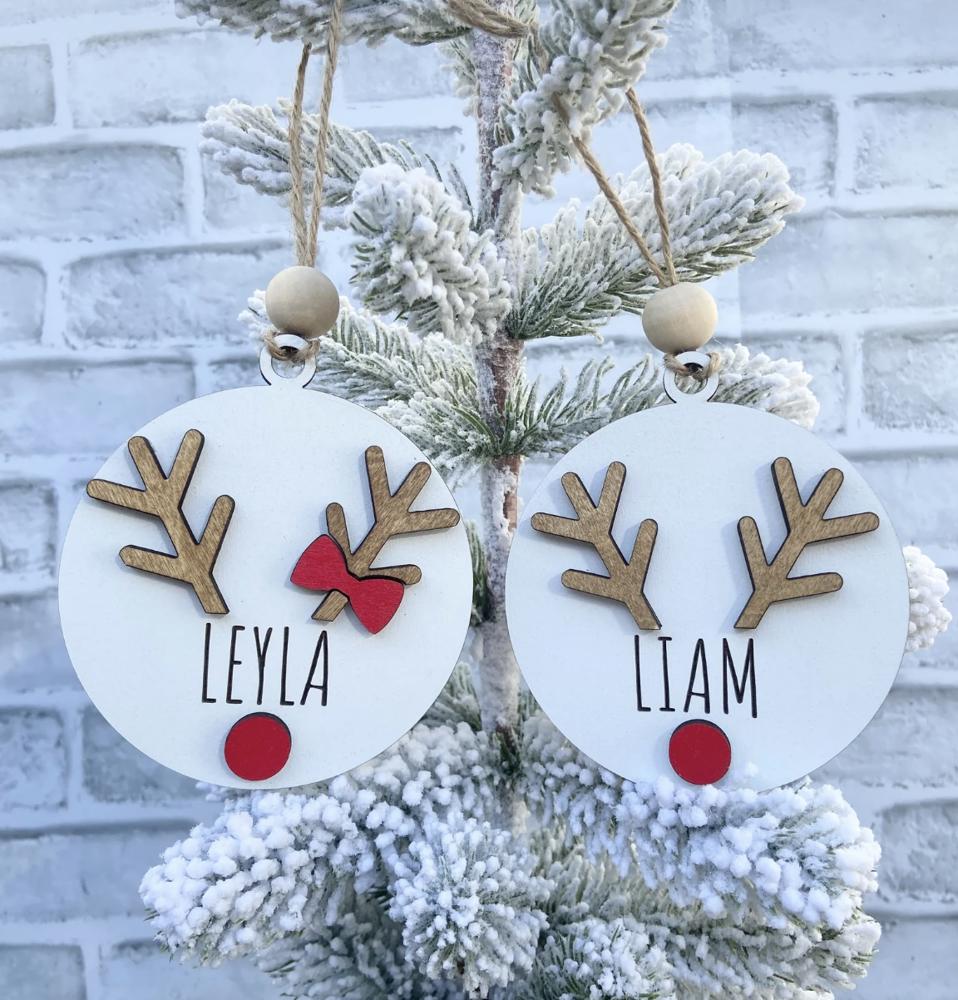 Personalized Boy/Girl Reindeer Ornament