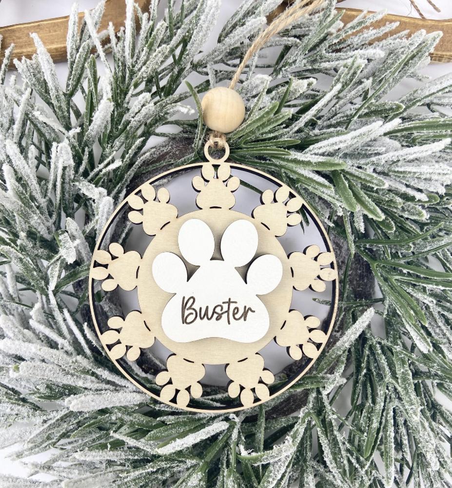 Personalized Dog Name Ornament, Pet Christmas Tree Ornament