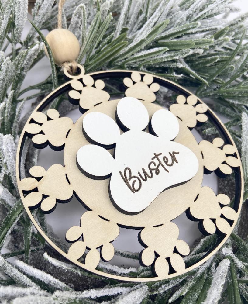 Personalized Dog Name Ornament, Pet Christmas Tree Ornament