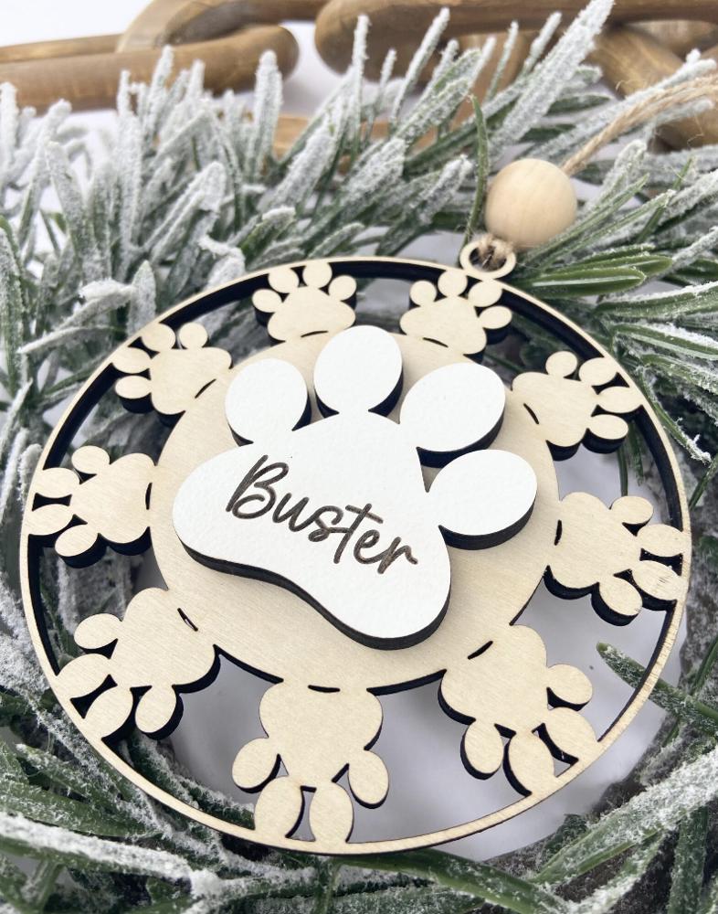 Personalized Dog Name Ornament, Pet Christmas Tree Ornament