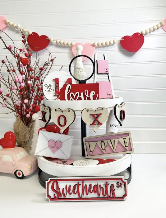 Valentines Tiered Tray Decor