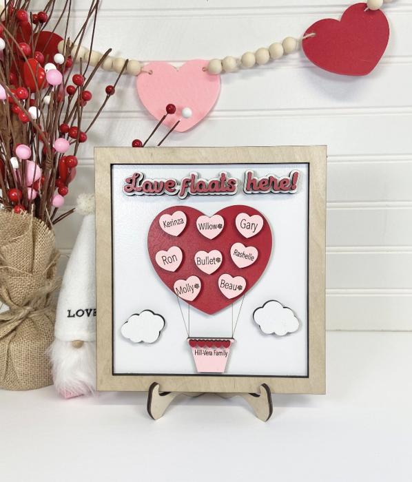 Personalized Valentines Family Name Signs, Valentines Day Decor