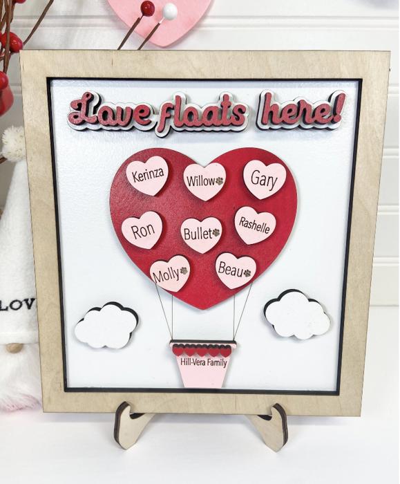 Personalized Valentines Family Name Signs, Valentines Day Decor