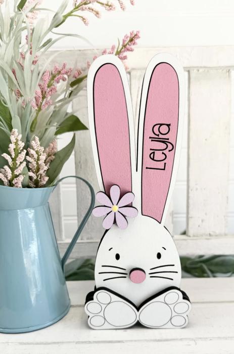 Personalized Easter Bunny, Bunny Shelf Sitter, Holiday Decor, Easter/Spring Decorations, Wooden Bunny, Personalized Easter Bunny Family