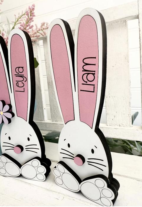 Personalized Easter Bunny, Bunny Shelf Sitter, Holiday Decor, Easter/Spring Decorations, Wooden Bunny, Personalized Easter Bunny Family