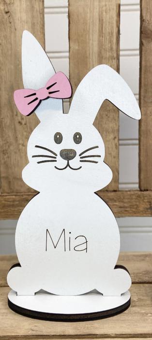 Personalized Easter Bunny, Bunny Shelf Sitter,  Easter Decorations, Wooden Bunny, Personalized Easter Bunny Family