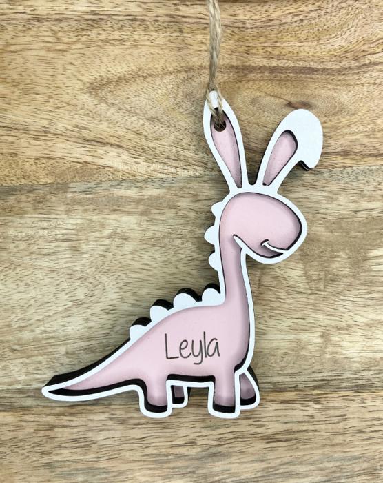 Personalized Easter Dinosaur bunny basket tag, Easter Basket Tag, Dinosaur bunny Tag, Easter, Dino Easter Tag