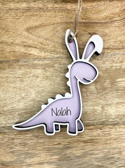 Personalized Easter Dinosaur bunny basket tag, Easter Basket Tag, Dinosaur bunny Tag, Easter, Dino Easter Tag