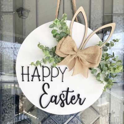 Happy Easter Door Hanger, Spring Home Decor, Easter Door Hanger, Spring Porch Decor