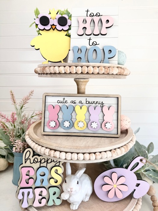 Easter Tier Tray Decor, Spring Tier Tray Decor, Easter Home Decorations