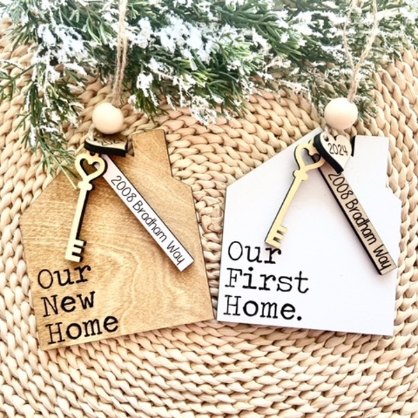 Personalized New Home Ornament, Our First Home Ornament, Housewarming Gift, New House Gift, Gift From Realtor