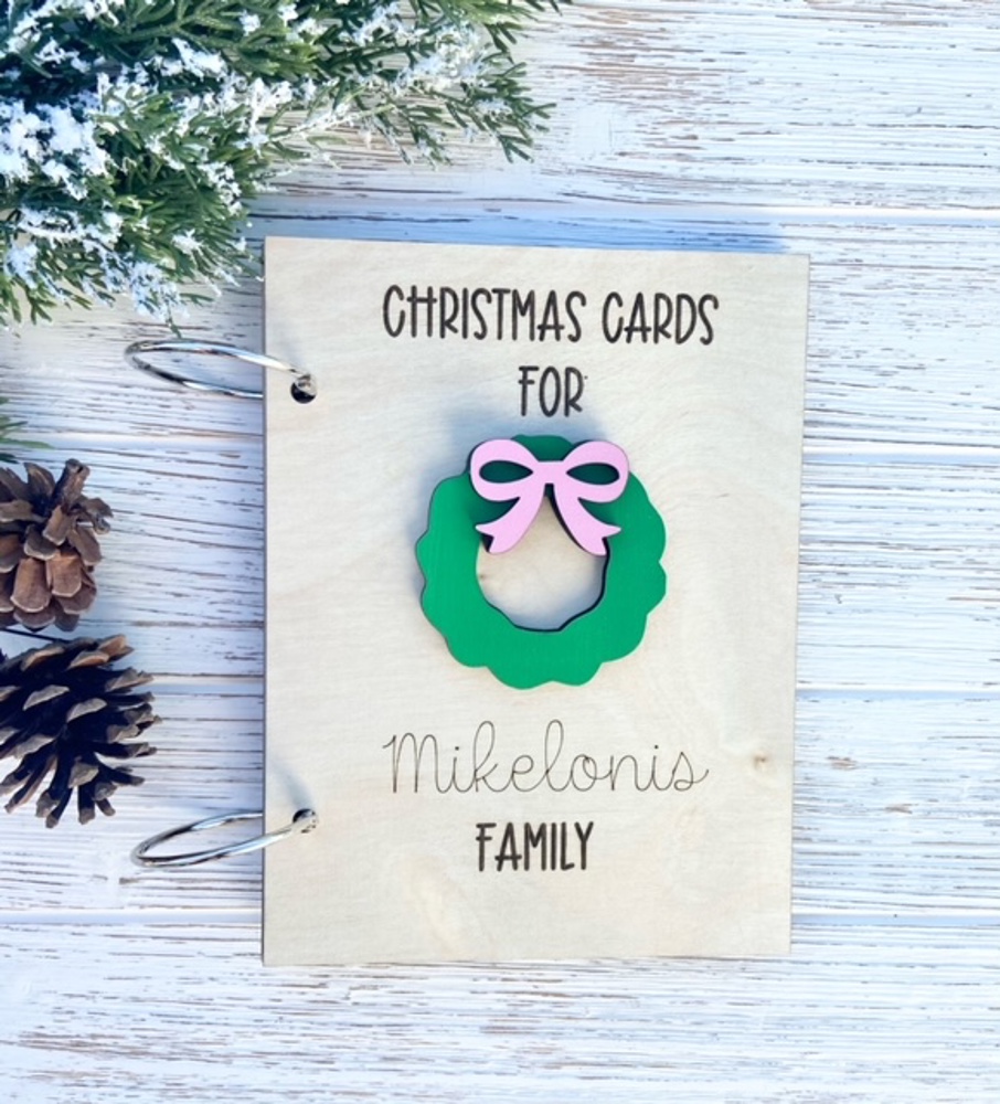 Personalized Christmas Card Holder,Christmas Card Keepsake, Christmas Card Saver, Cards of Christmas Past, Card Album, Christmas Card Holder