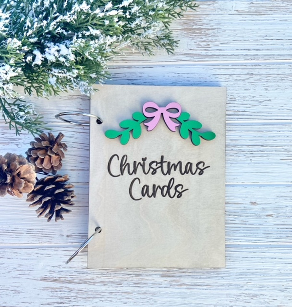 Personalized Christmas Card Holder,Christmas Card Keepsake, Christmas Card Saver, Cards of Christmas Past, Card Album, Christmas Card Holder