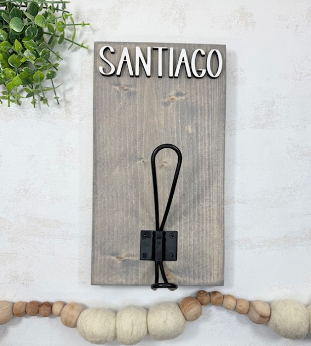 personalized backpack/towel hook, back to school, towel holder, bathroom organizer, front entry hooks, mudroom, personalized hooks