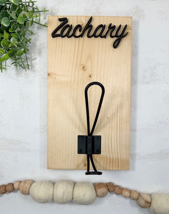 personalized backpack/towel hook, back to school, towel holder, bathroom organizer, front entry hooks, mudroom, personalized hooks