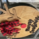  Reindeer Door Sign, Christmas Door Sign