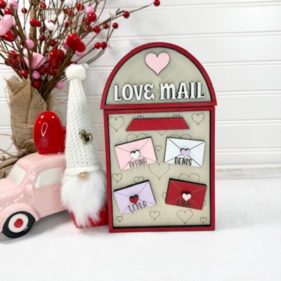 Personalized Valentines Family Signs, Valentines Day Decor, Love Mailbox, Valentines Gift for Grandma, Gift for mom, Valentines Shelf Sitter