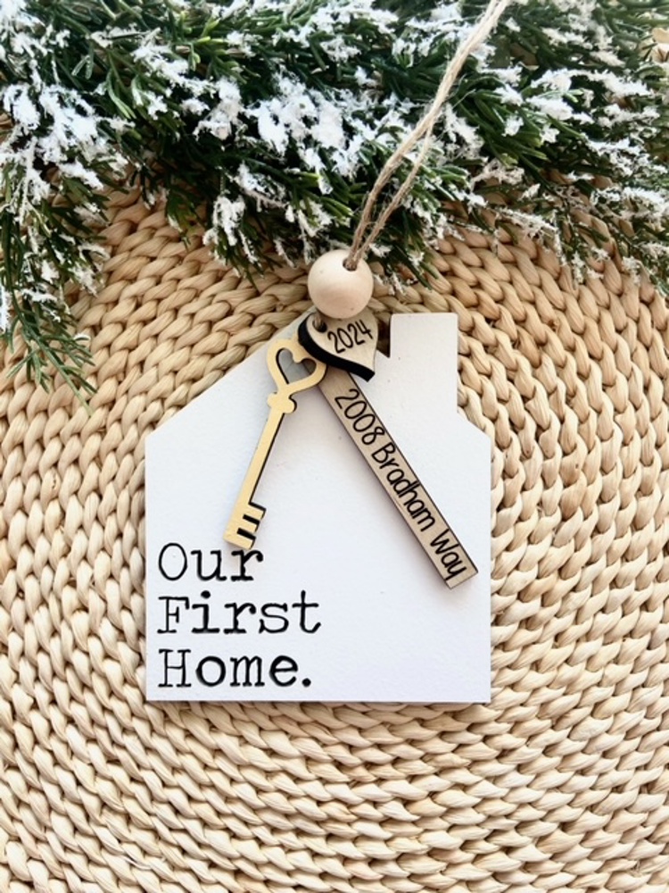 Personalized New Home Ornament, Our First Home Ornament, Housewarming Gift, New House Gift, Gift From Realtor