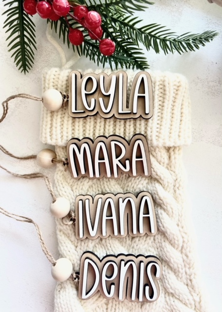 Personalized Stocking Tags, Christmas Tags, Wooden Name Tag