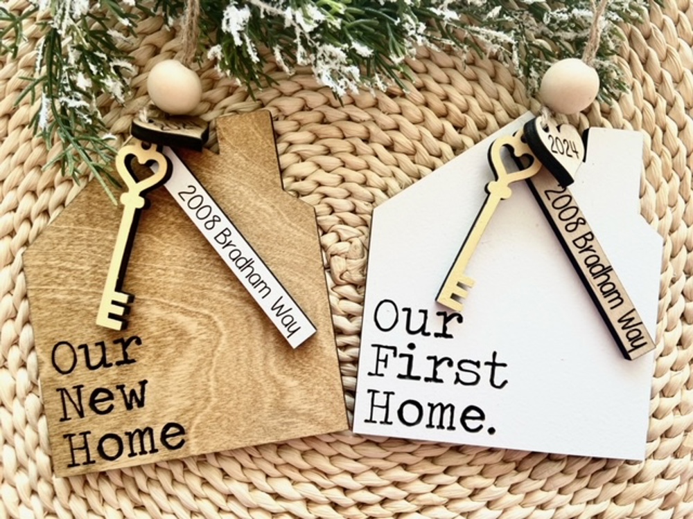 Personalized New Home Ornament, Our First Home Ornament, Housewarming Gift, New House Gift, Gift From Realtor