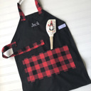 Red Buffalo Plaid Mommy & Me Apron Set