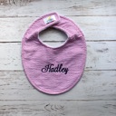 Bright Pink Seersucker Personalized Boutique Baby Bib