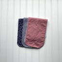 Pink & Navy 3-piece Burp Cloth Bundle - Set of 3 or 5 Handmade Burp Cloths