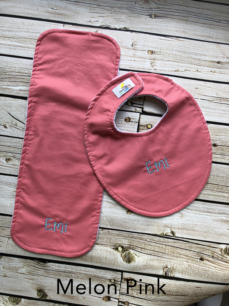 Personalized Boutique Bib & Burp Cloth Set