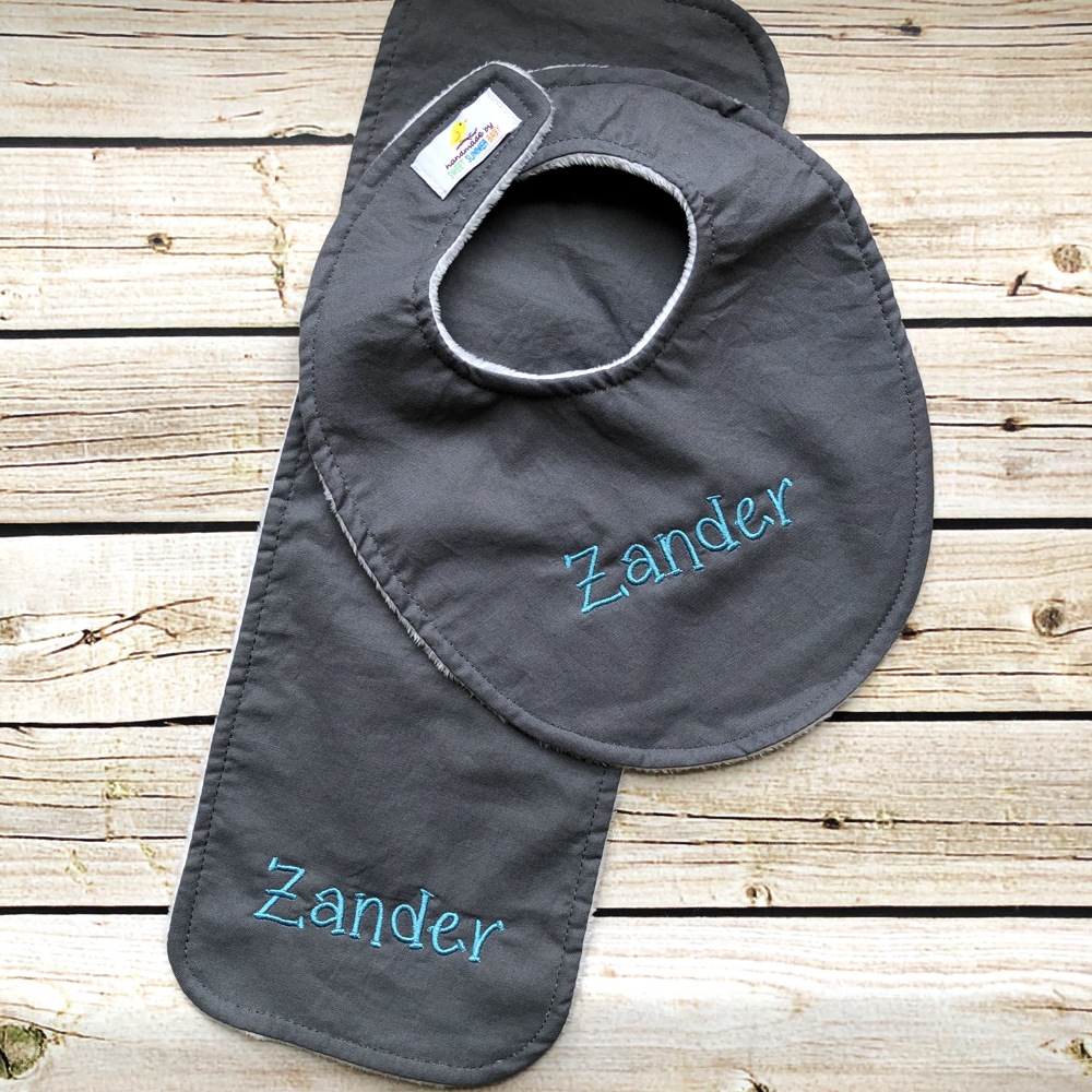 Personalized Boutique Bib & Burp Cloth Set