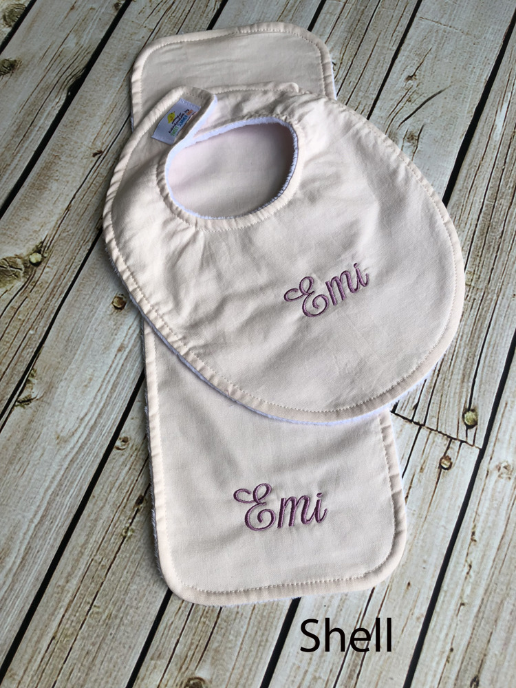 Personalized Boutique Bib & Burp Cloth Set