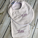  Personalized Boutique Bib & Burp Cloth Set