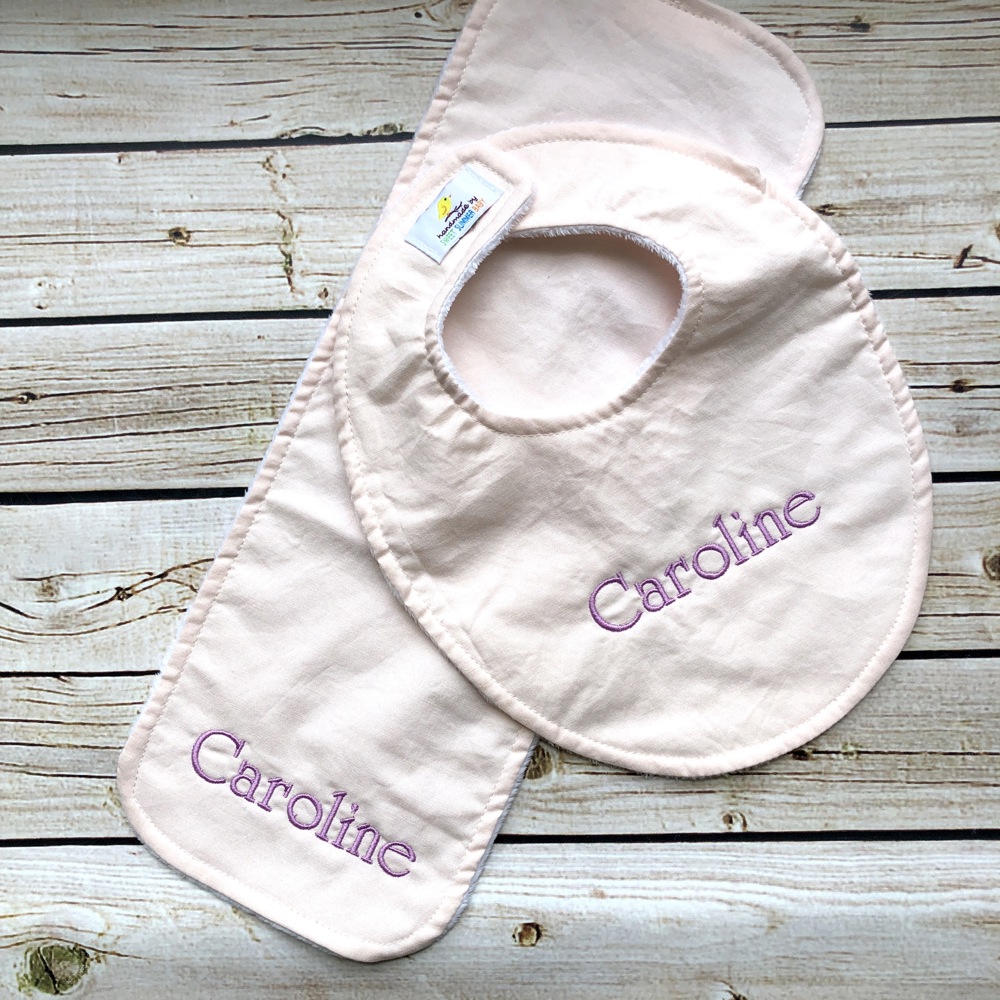 Personalized Boutique Bib & Burp Cloth Set