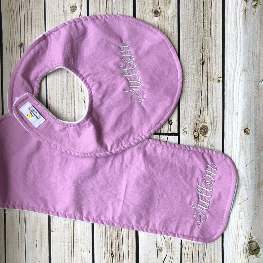 Personalized Boutique Bib & Burp Cloth Set