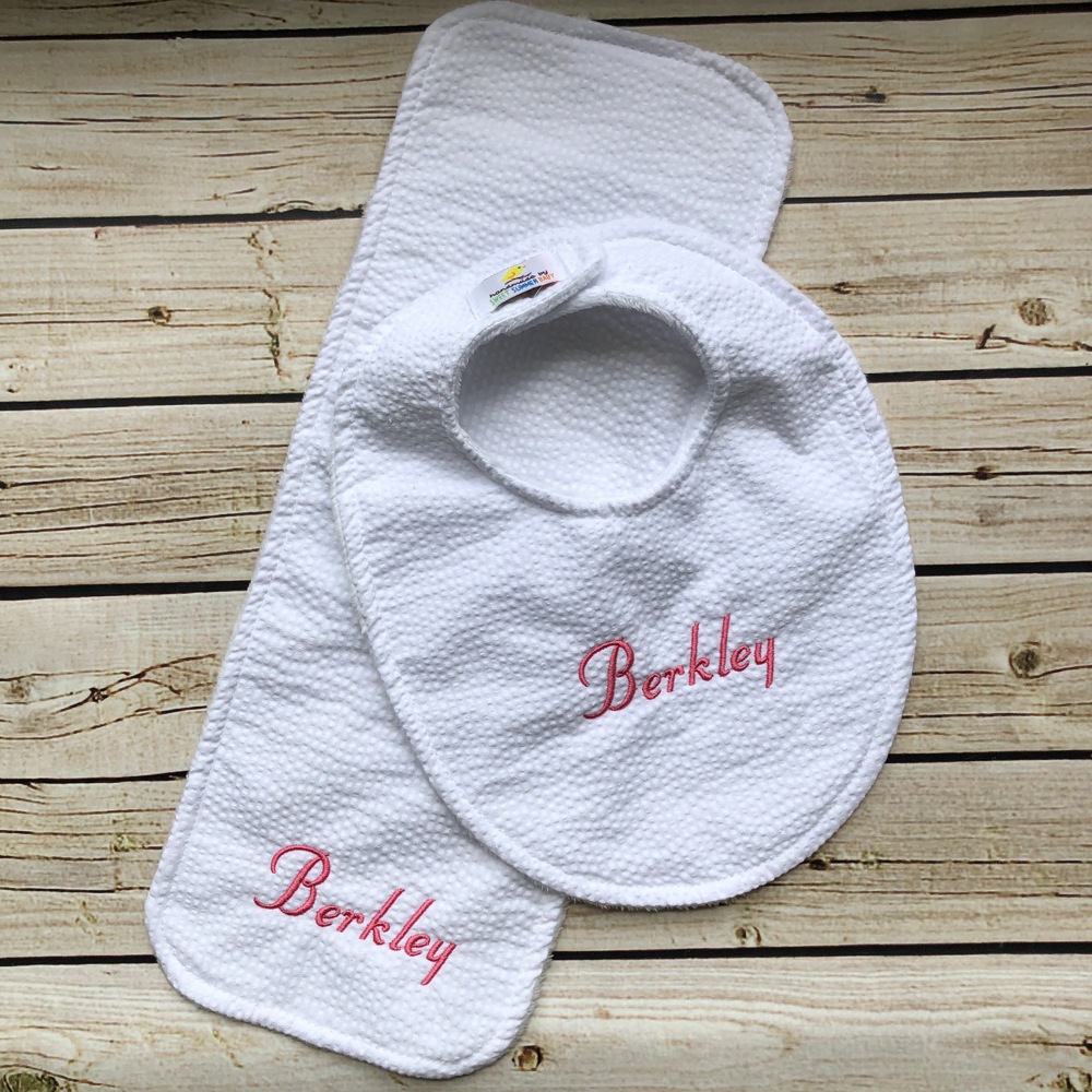 Personalized Boutique Bib & Burp Cloth Set