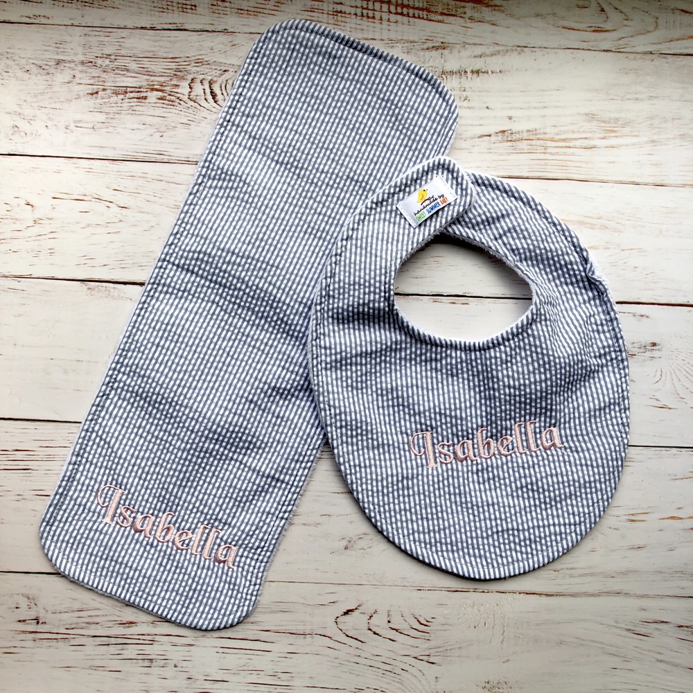 Personalized Boutique Bib & Burp Cloth Set