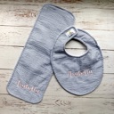  Personalized Boutique Bib & Burp Cloth Set