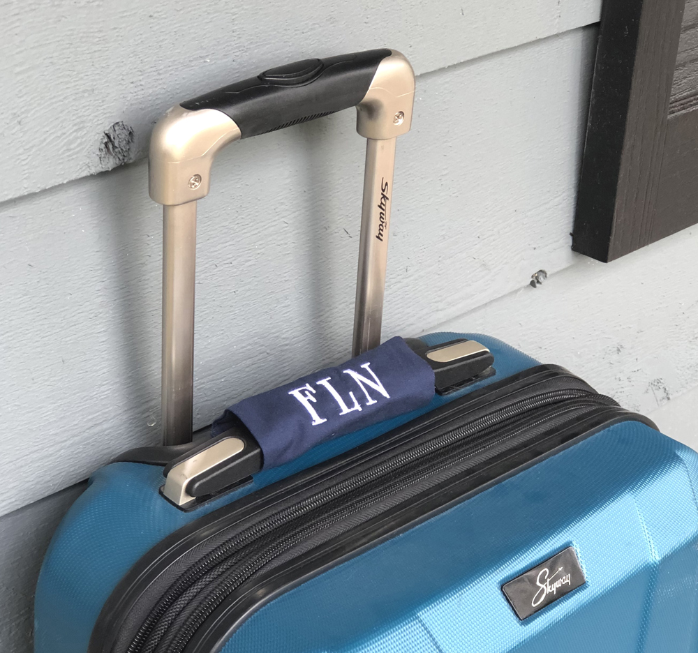 Monogrammed Luggage Handle Wraps - Handmade in USA