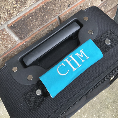 Monogrammed Luggage Handle Wraps - Handmade in USA