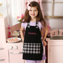 Grey Buffalo Plaid Personalized Kids Apron - Dress Up Favorites